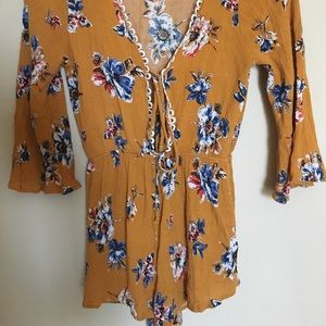 Mustard Floral Romper